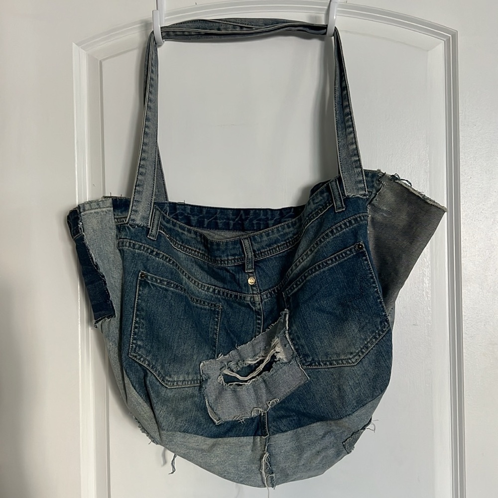 Solar Eclipse Australia Xl Denim Patchwork Tote B… - image 2